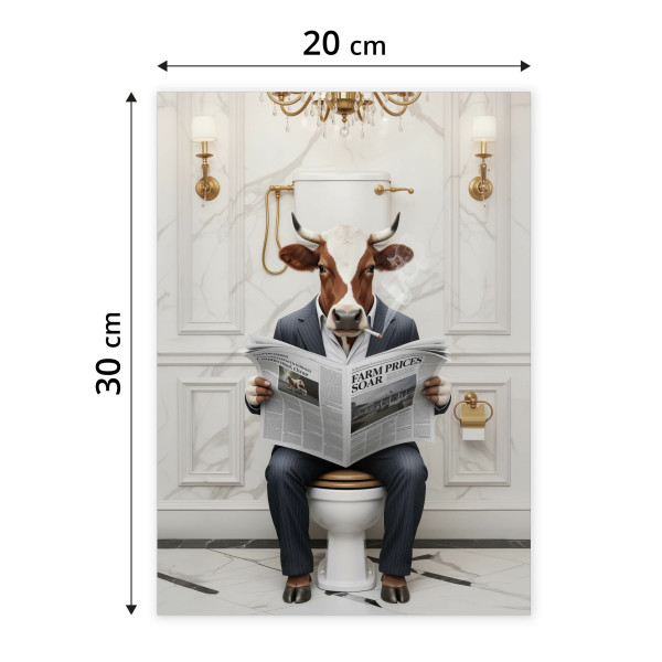 Plakat Krowa z gazetą 20x30cm