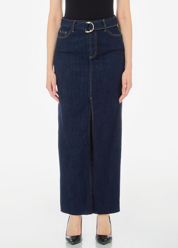Gonna in denim con cintura