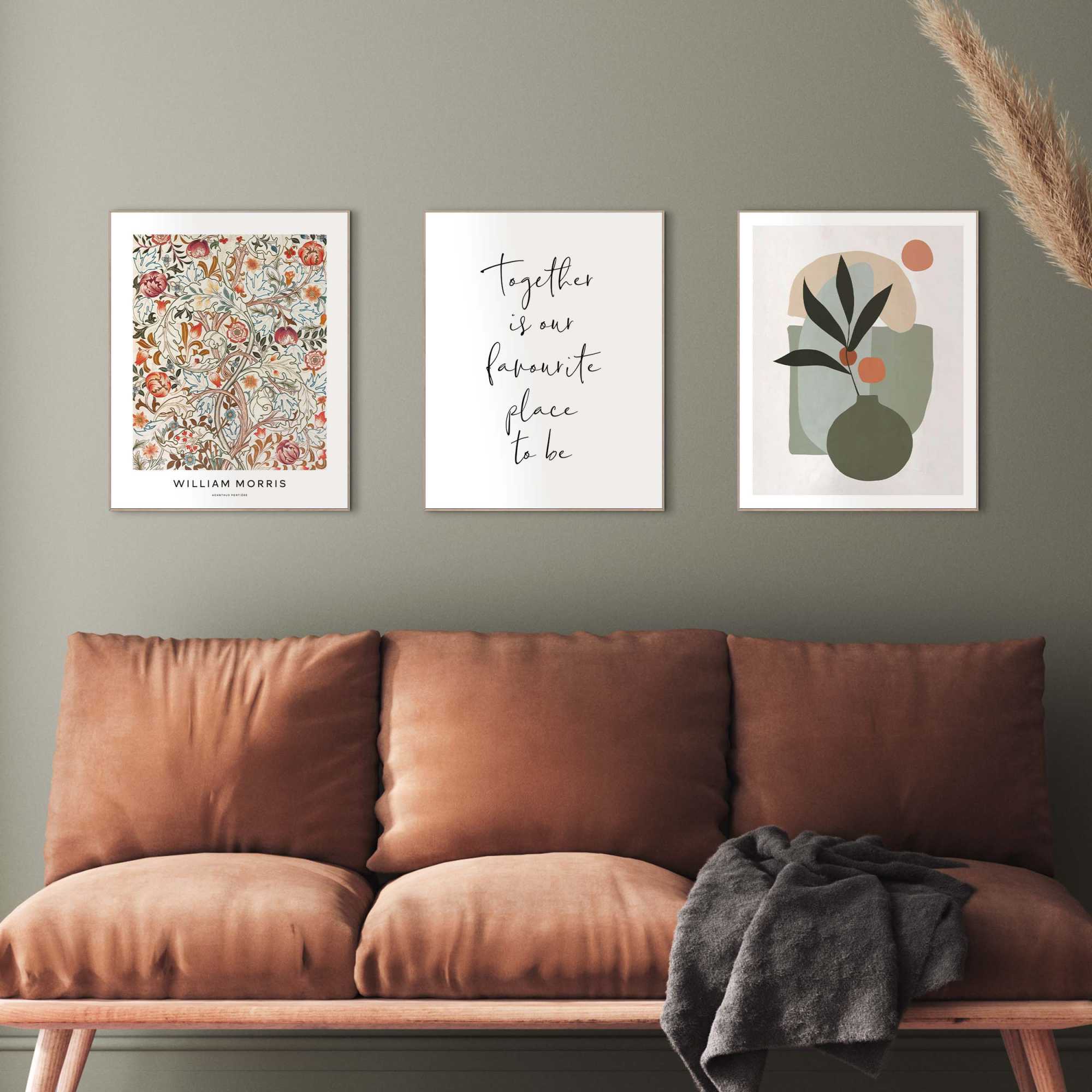 Reinders - Warm Botanics - Schilderijen set 3x 50x40cm Hout