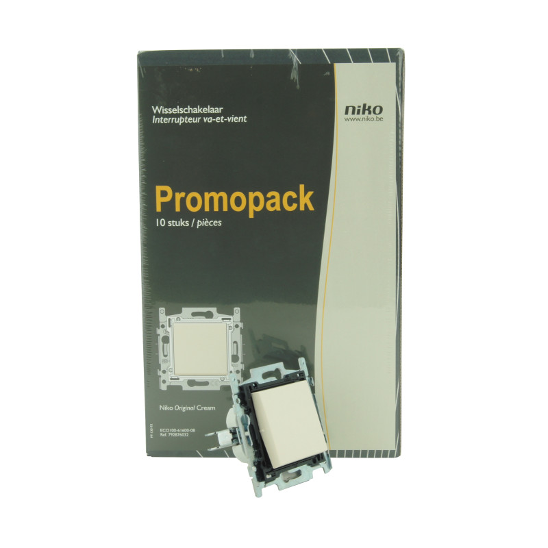 Ecopack interrupteur 2 directions crème 10 pièces NIKO