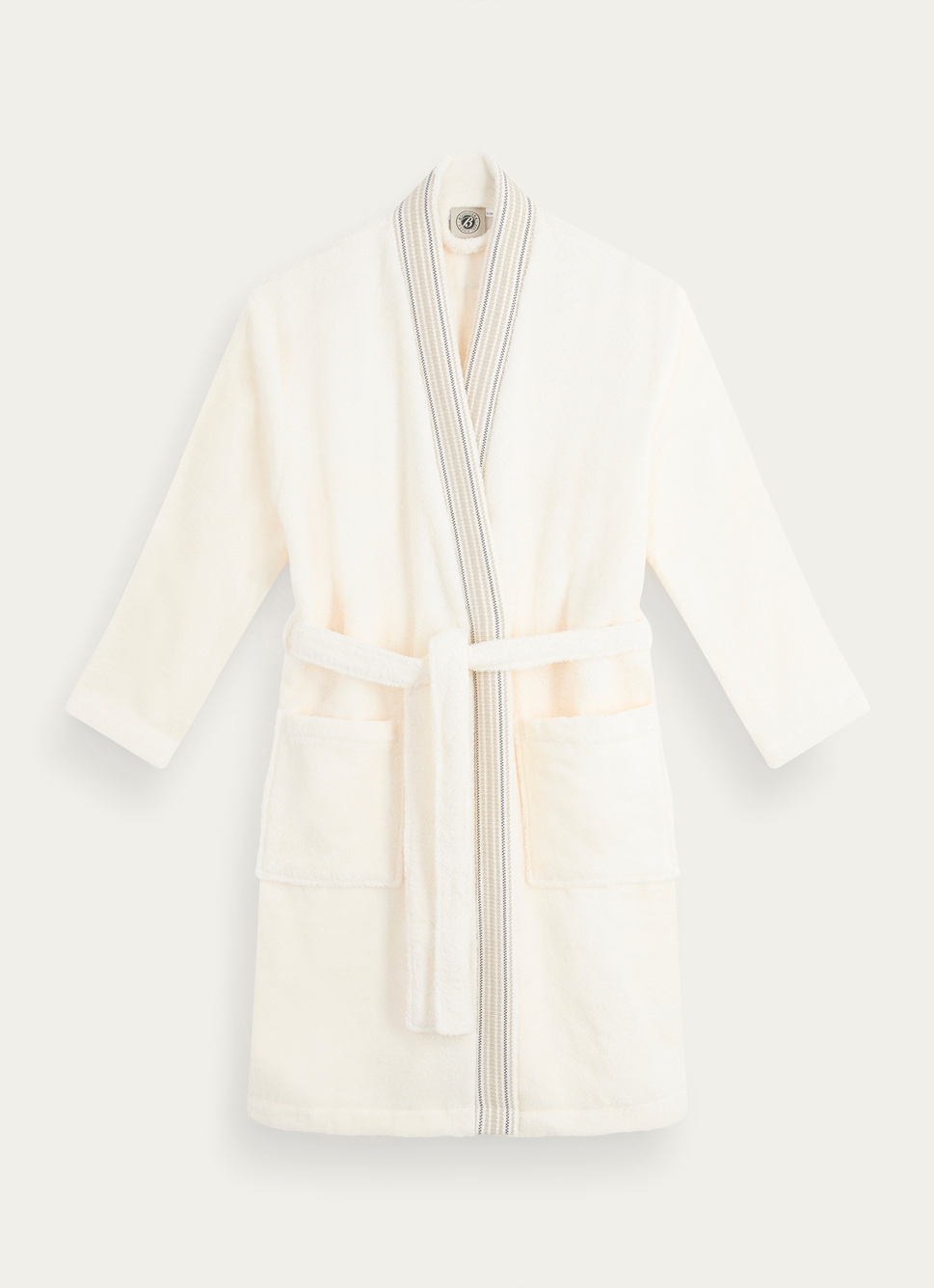 PEIGNOIR KIMONO à BANDE DÉCORATIVE BLEU