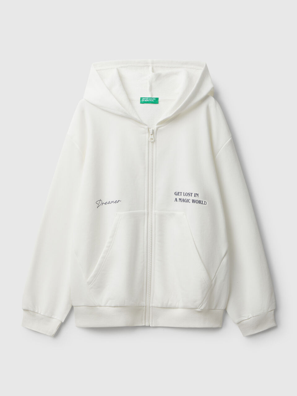 Zip-up sweatshirt with print