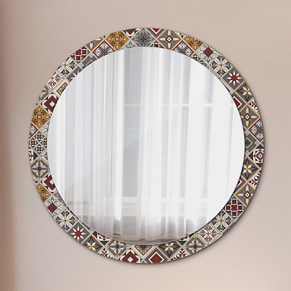 Miroir Circulaire avec Cadre Imprimé Décoratif Tulup 90 cm - 76 cm Motif Turc