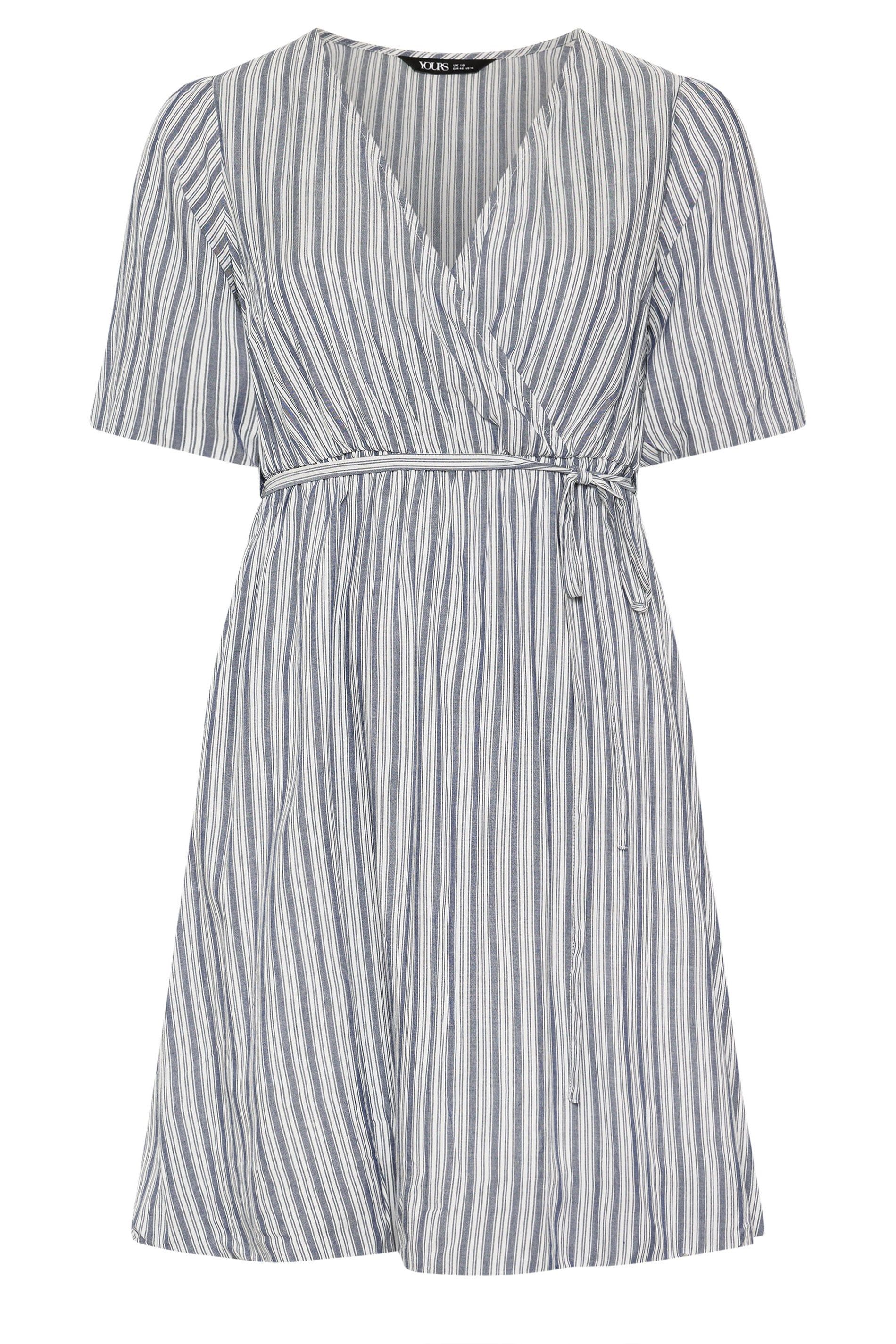 Yours Stripe Puff Ball Wrap Dress