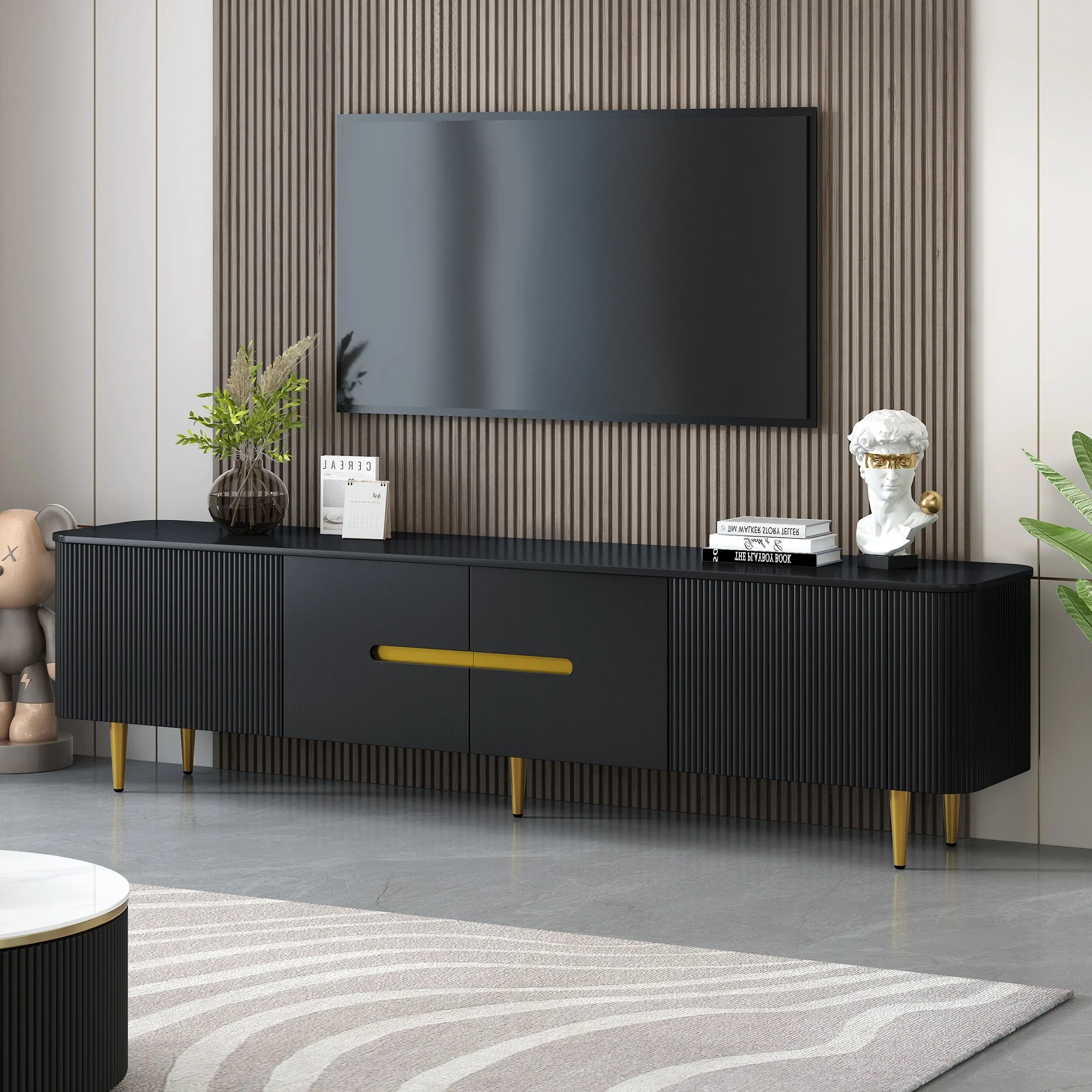 78.7 Inch Modern Minimalist TV Stand with Ample Storage for Up to 85 Inch TVs