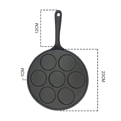 SOGA 2X Cast Iron Takoyaki Fry Pan 7 Hole Grill Mold 23cm
