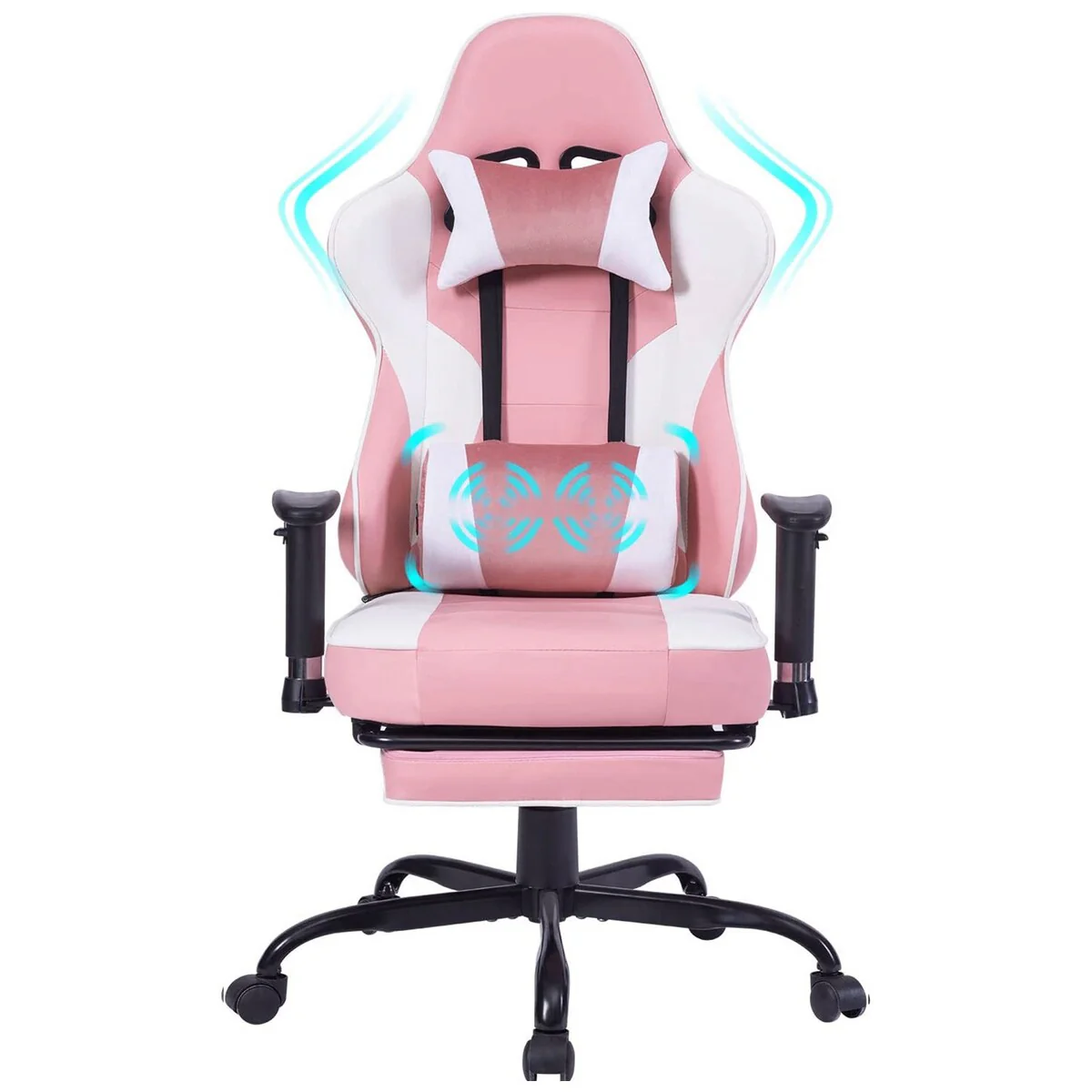 Game Chair, Ergonomically Designed Computer Chair with Headrest and 2D Armrests, Waist Pillow Electronic Lounge Chair