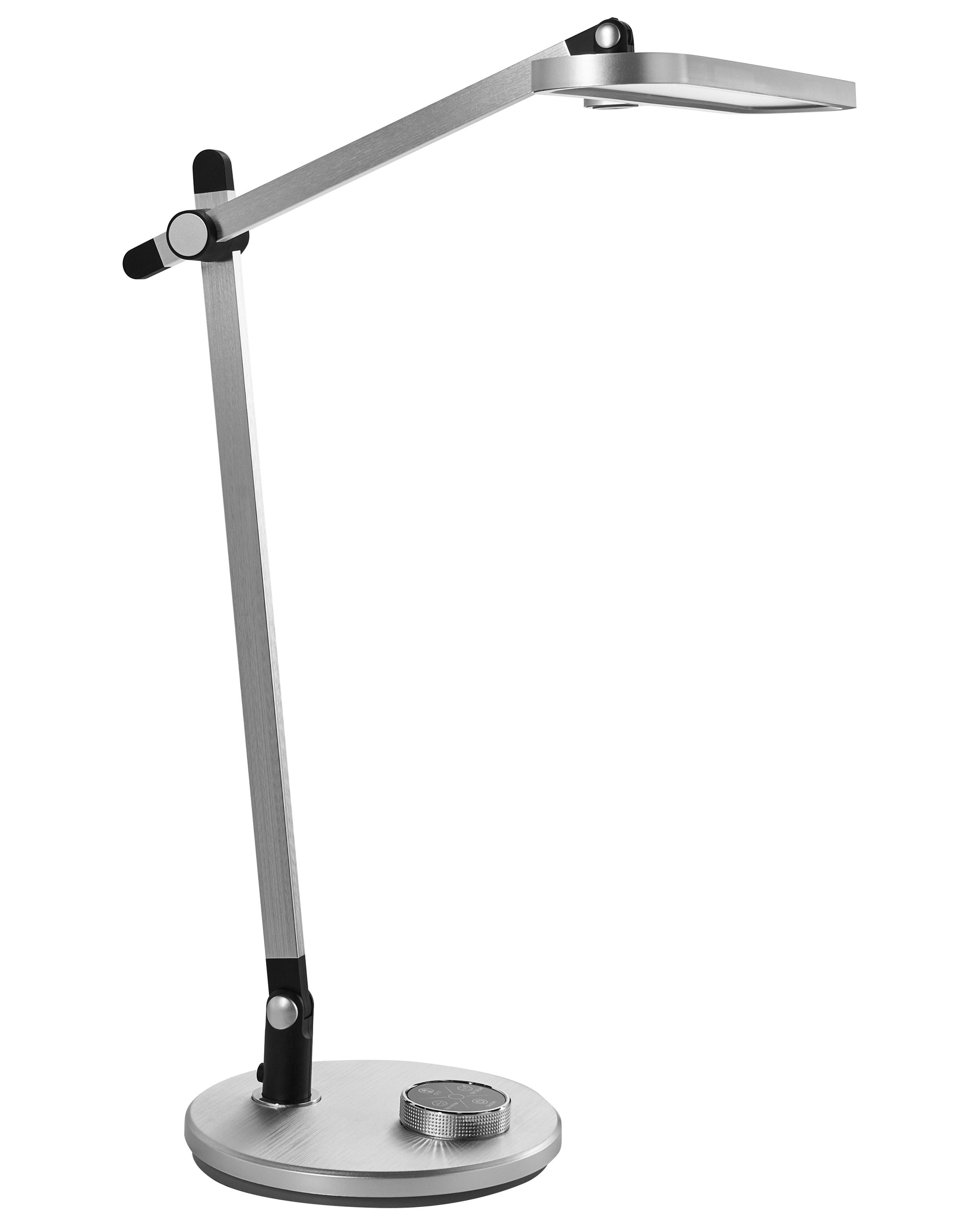 Lampka biurkowa LED ruchome ramie ze ściemniaczem srebrna