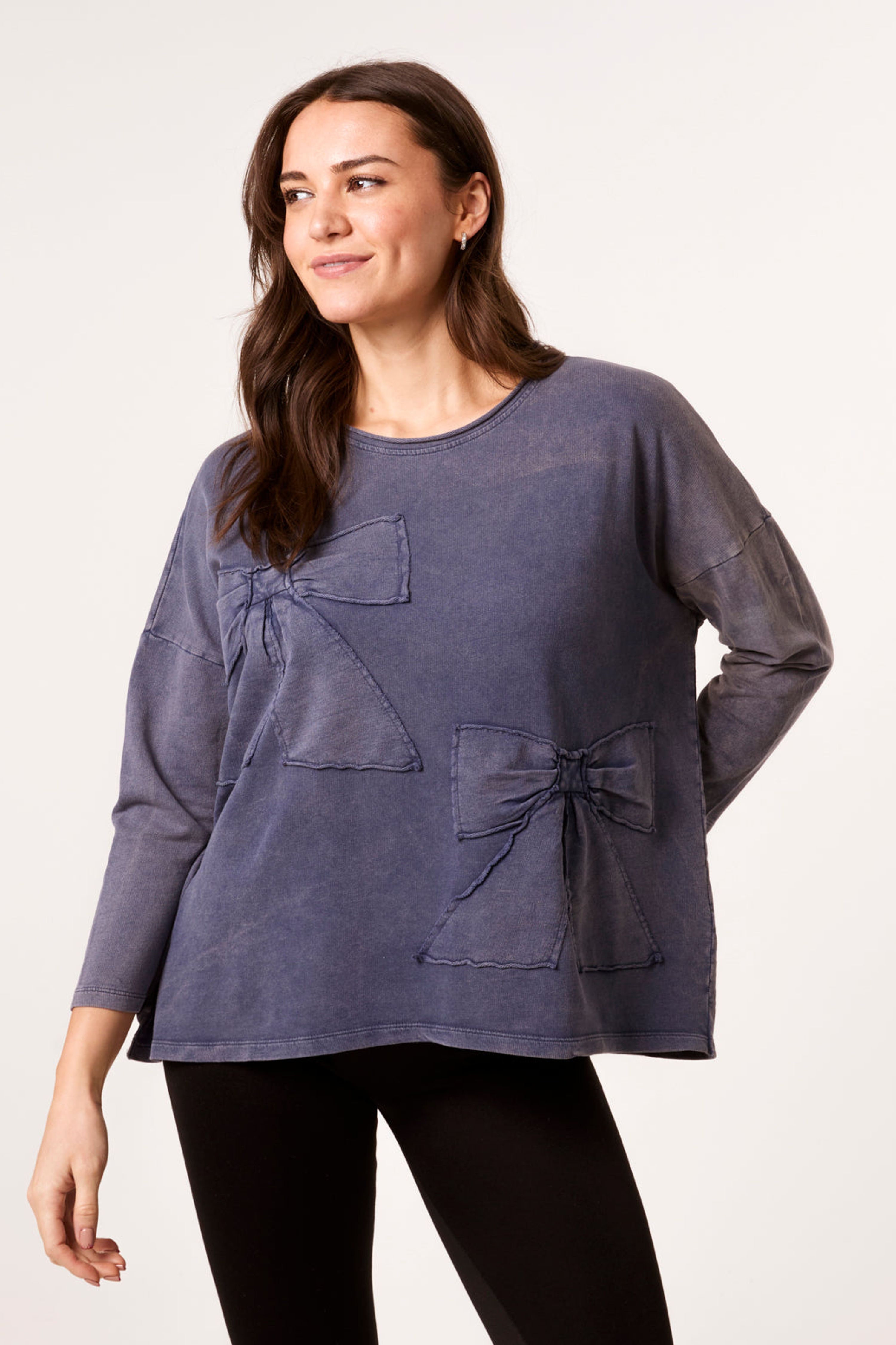 Blue Vanilla Blue Bow Sweatshirt