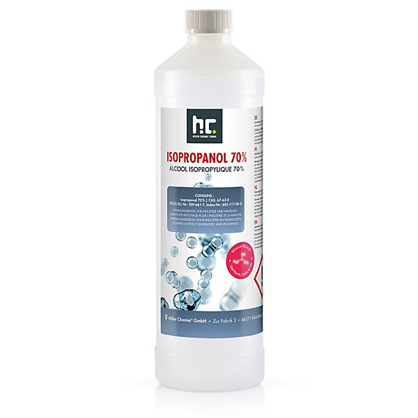 15 x 1 L Isopropanol 70 %, Solvant Polyvalent Pour Un Nettoyage Rapide Et Efficace