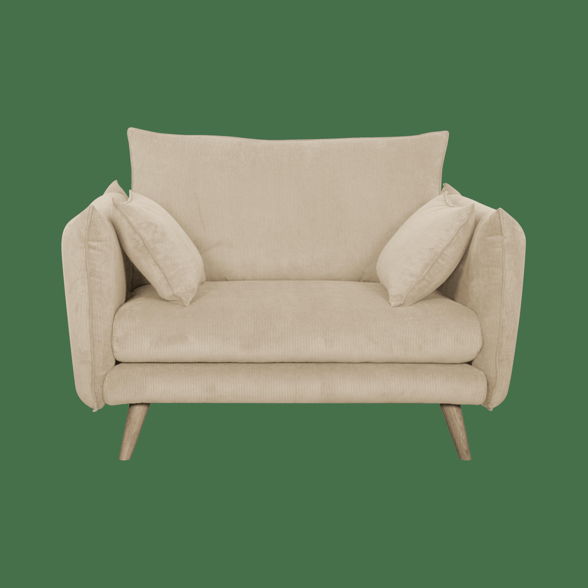 ORION - Fauteuil XXL tissu velours 1 place Beige