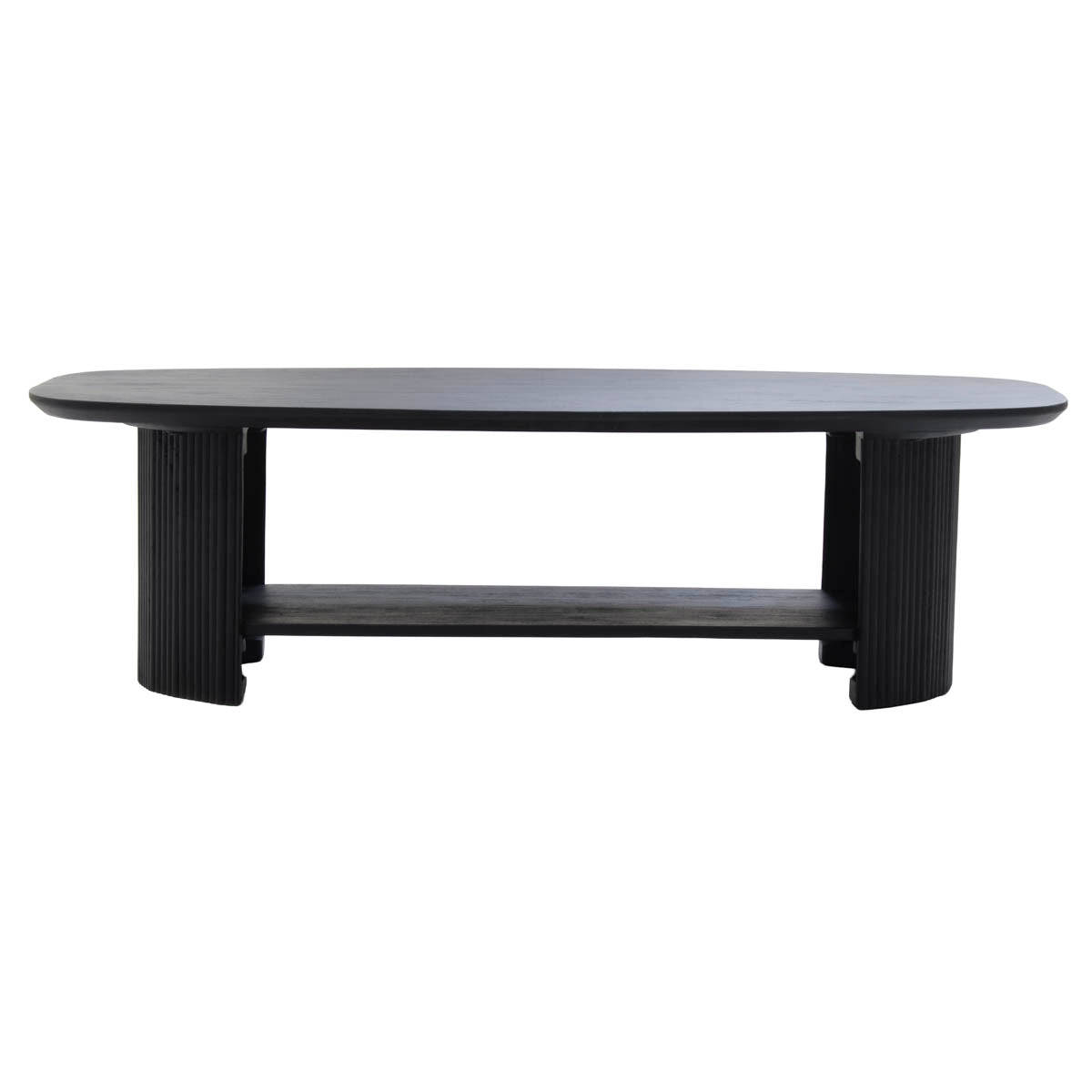 Giga Meubel Salontafel Lorna - Deens Ovaal Zwart Hout - 130x70x38cm