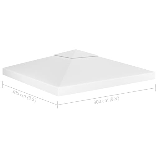 NNEVL 2-Tier Gazebo Top Cover 310 g/m&sup2; 3x3 m White