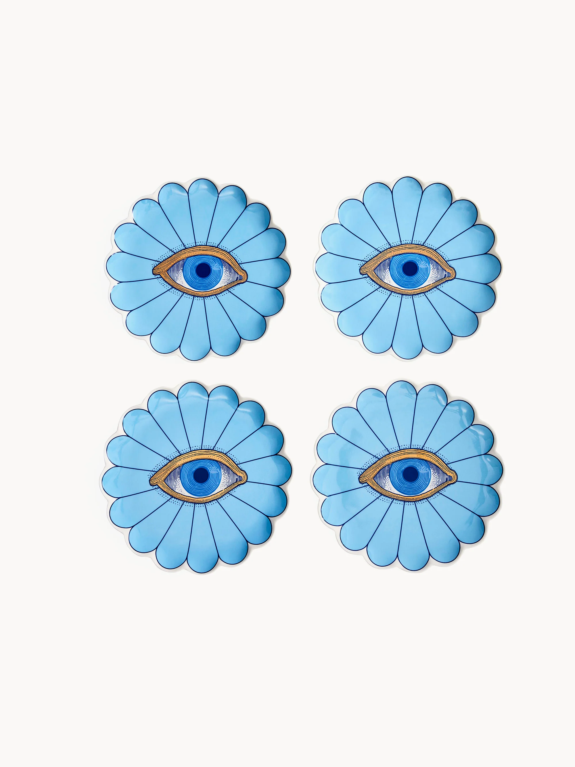 Porzellan-Dessertteller Fleur, 4er-Set