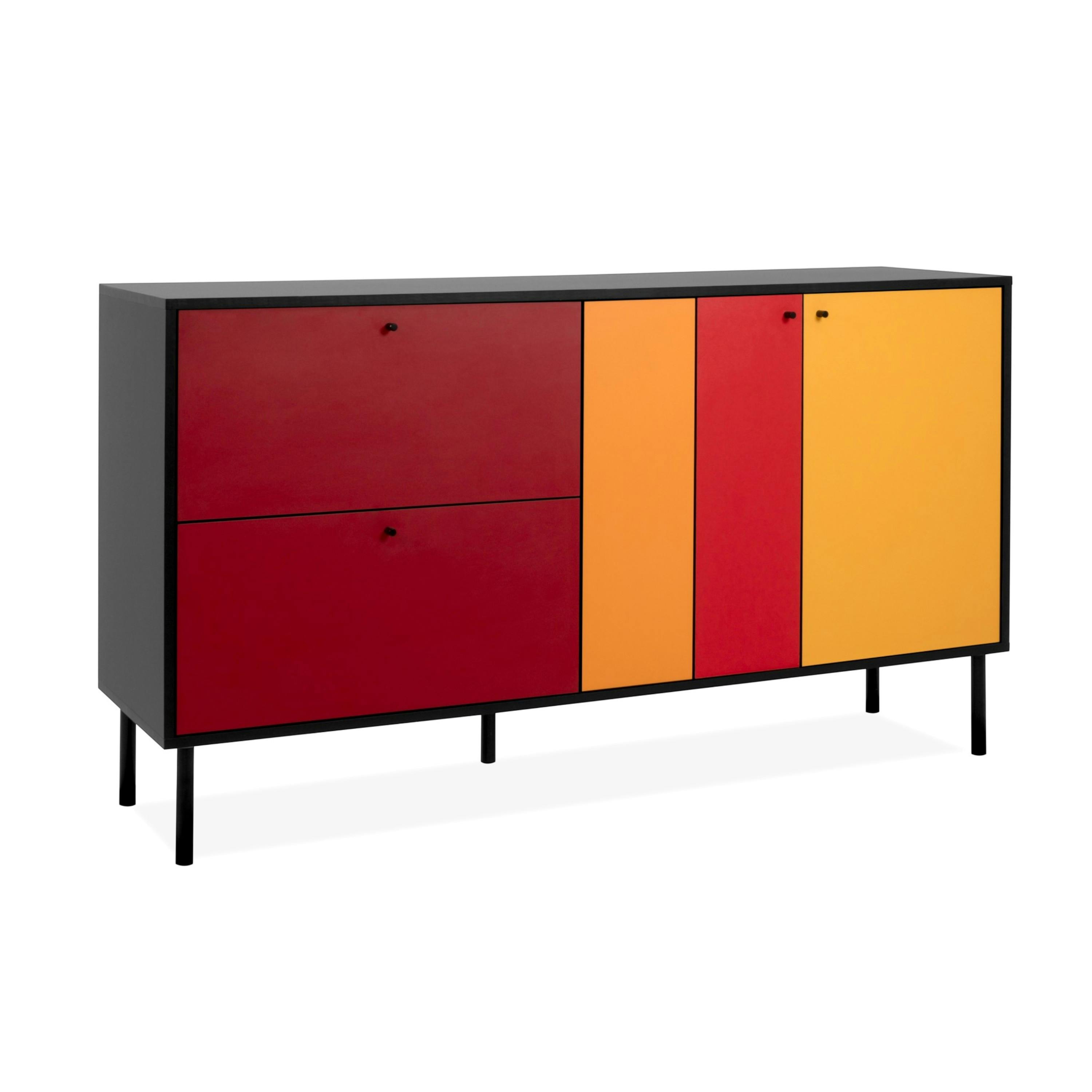 Buffet design multicolore 2 portes 2 tiroirs ALVA