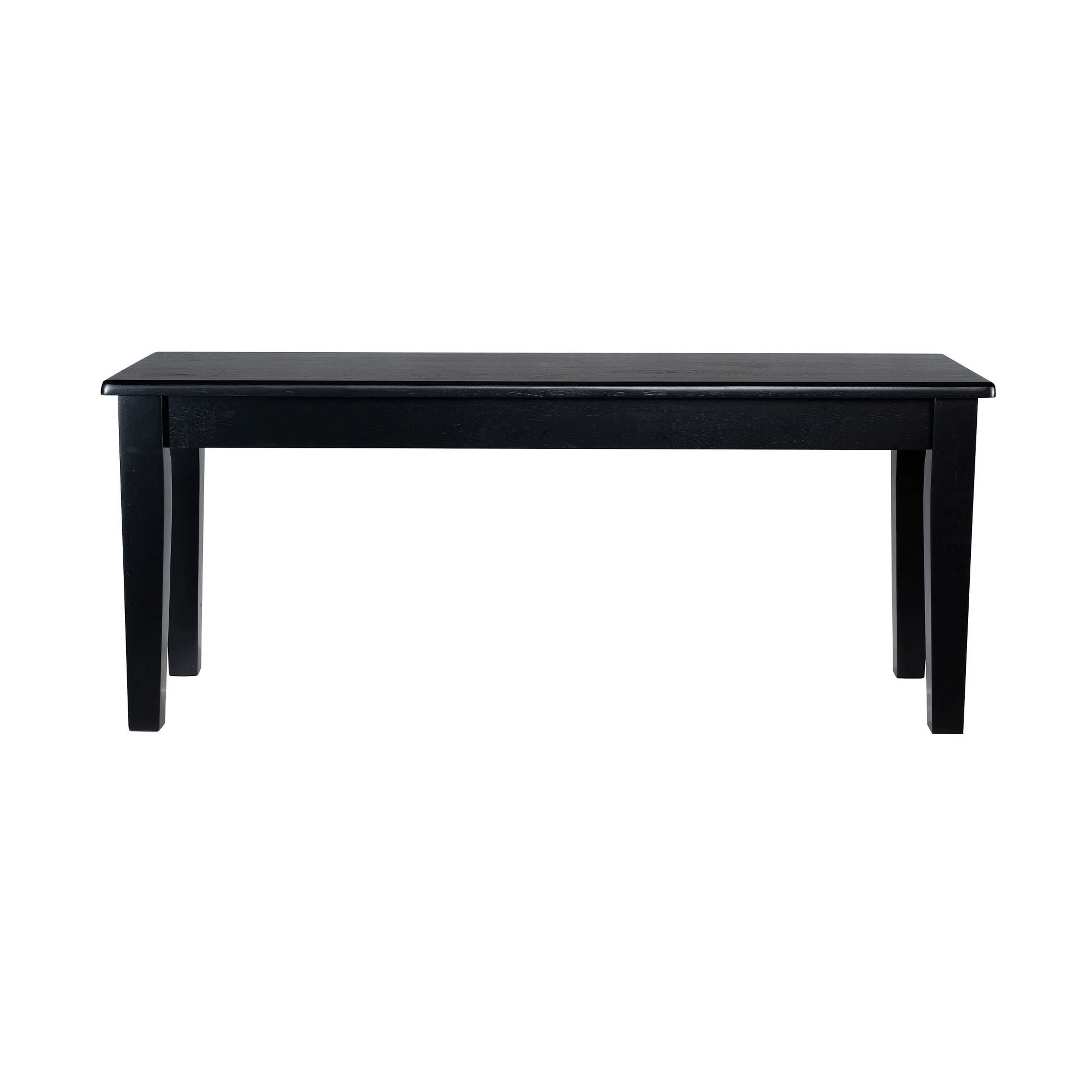 Nova Dining Bench, Shaker Style, High Gloss Black Rubberwood, 44 Inch