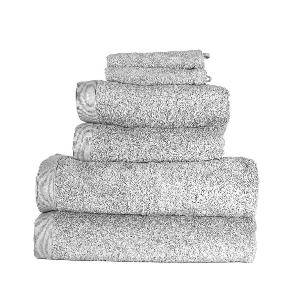 STUDIO - Ensemble de bain 6 pièces en coton Gris Perle