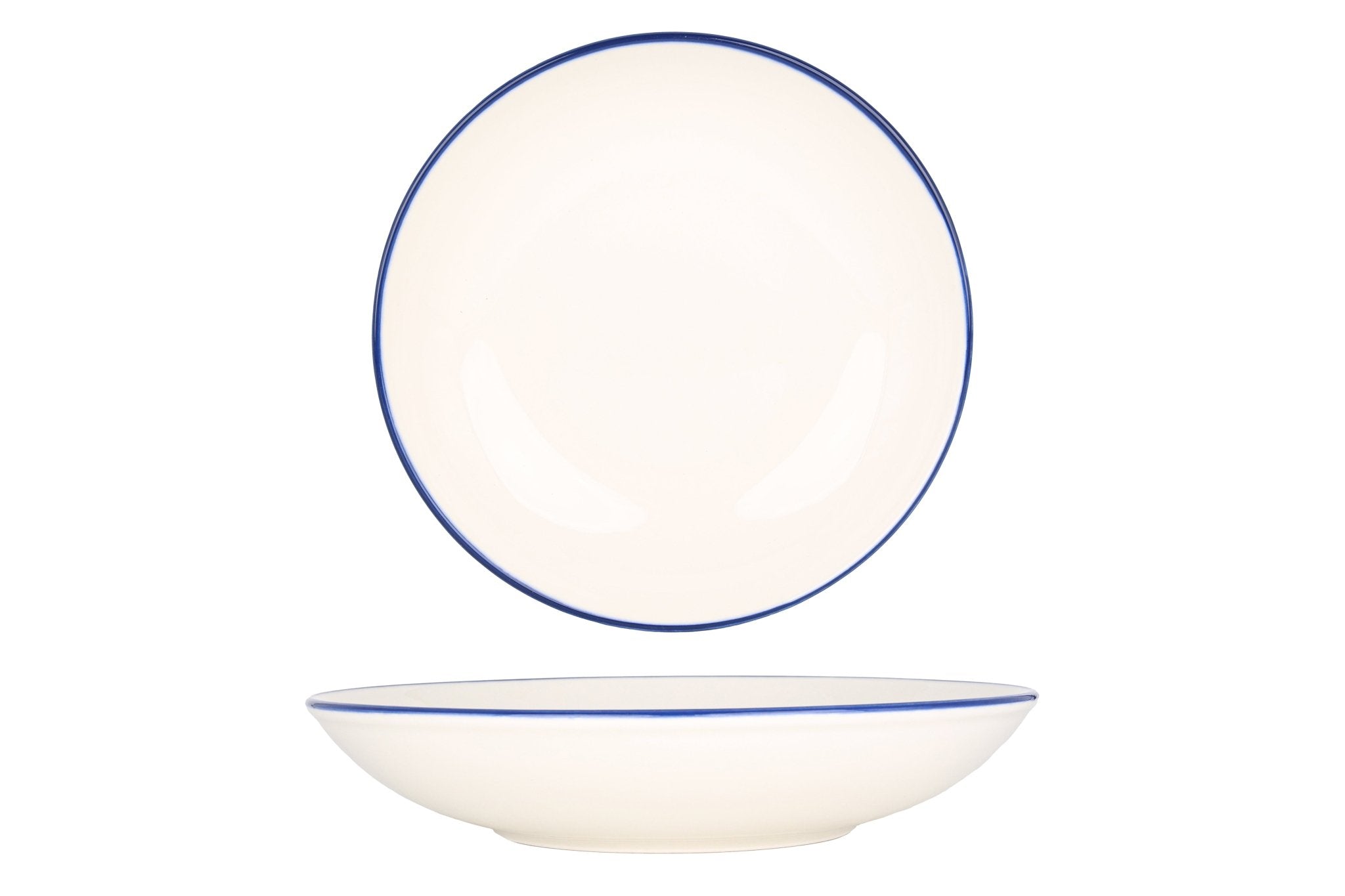 Bonna Diep bord - Linea Blue - Porselein - 25 cm (1300cc) - set van 6