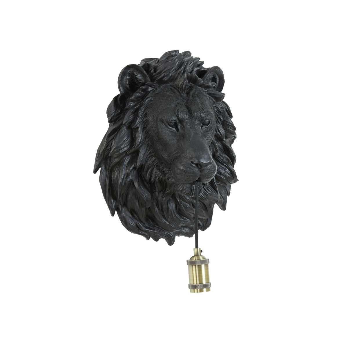 Light & Living wandlamp Lion - zwart - 33.5x19x40.5cm