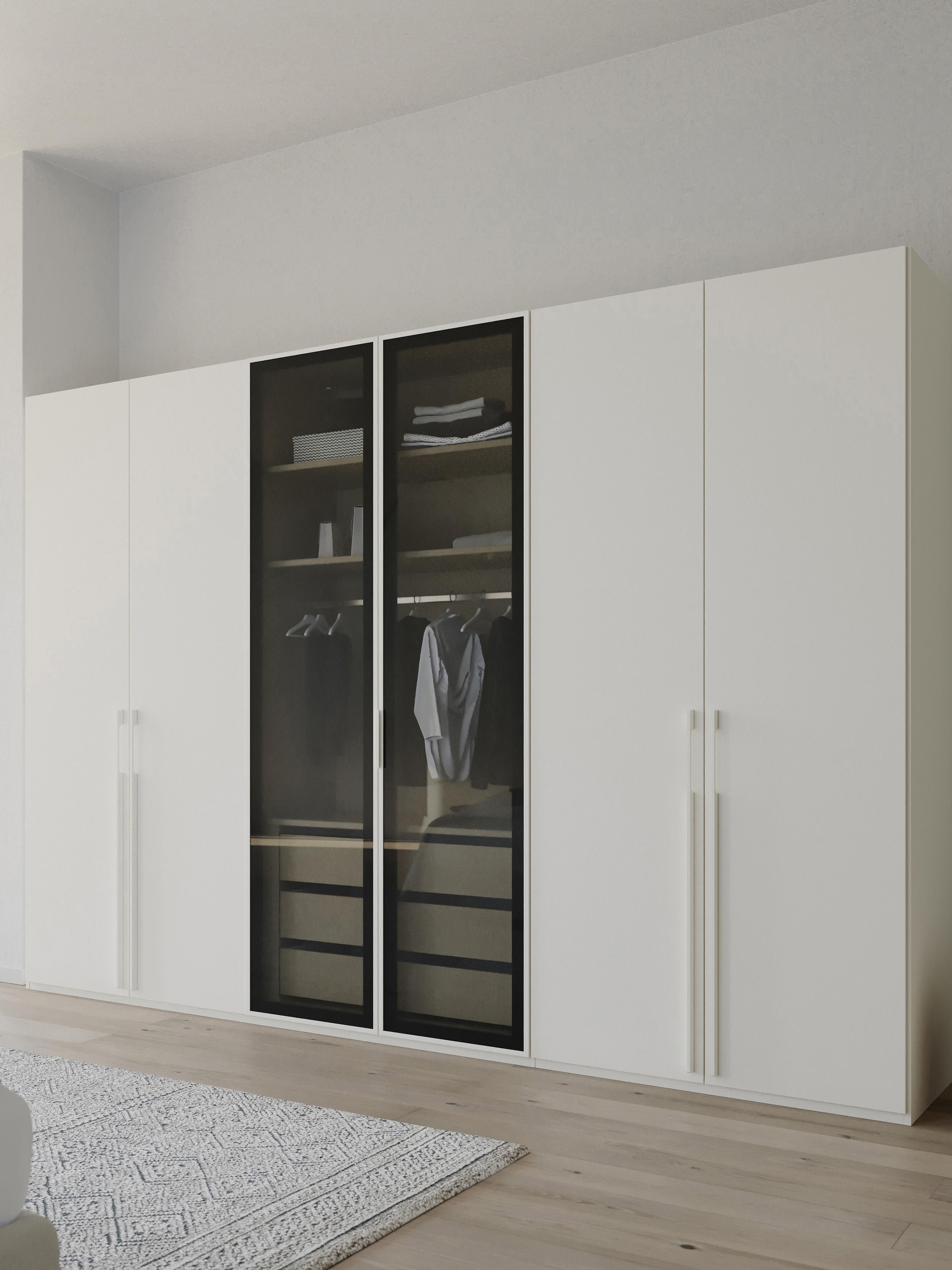 Drehtürenschrank Soriso mit beleuchteten Glastüren