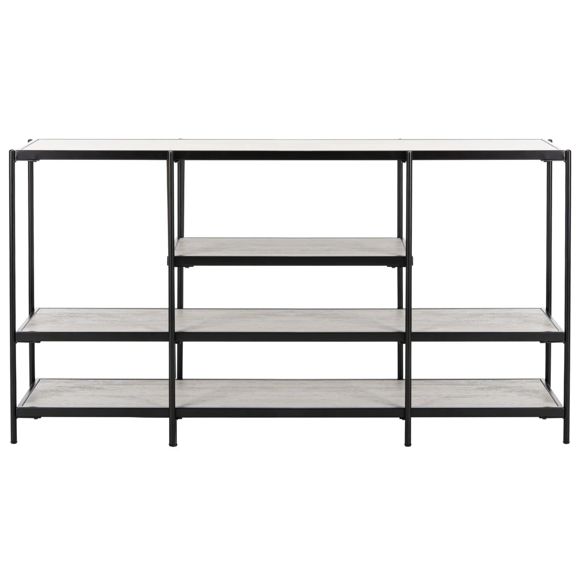 SAFAVIEH Valbone 3 Tier Console Table-Beige / Black - 55 x 12 x 30.3 - 55 x 12 x 30.3 - 55Wx12Dx30H
