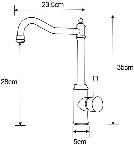 Mitigeur monocommande Mexen Inu inox 35x23,5 cm