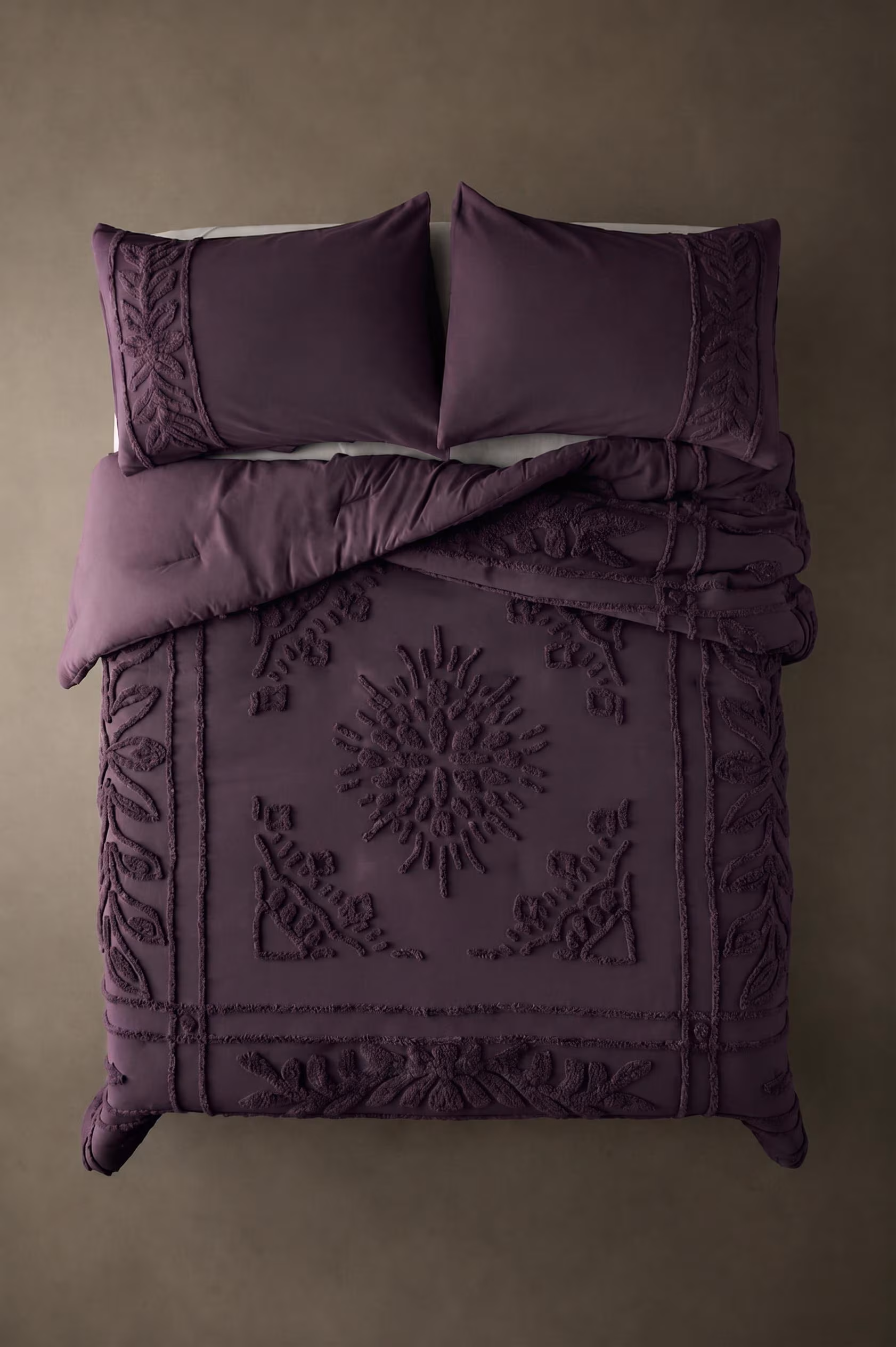 Moss Green 3 Piece Boho Tufted Bedding King/Queen/Twin Size Cotton Duvet Cover Set, Quilt Comforter Cover With Pillowcases
