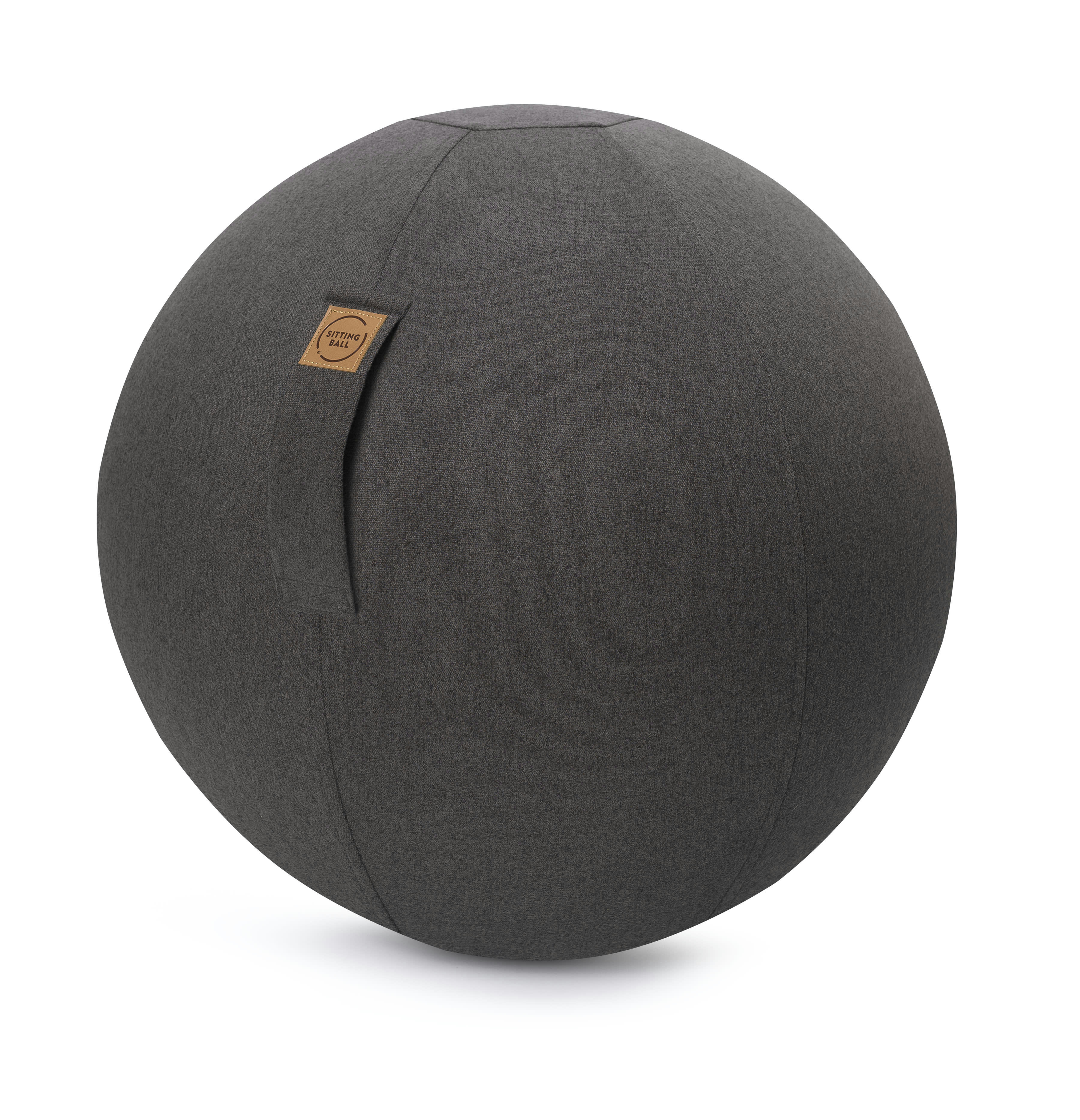 FELT - Balle d'assise aspect feutrine anthracite avec poignée polyes. D65