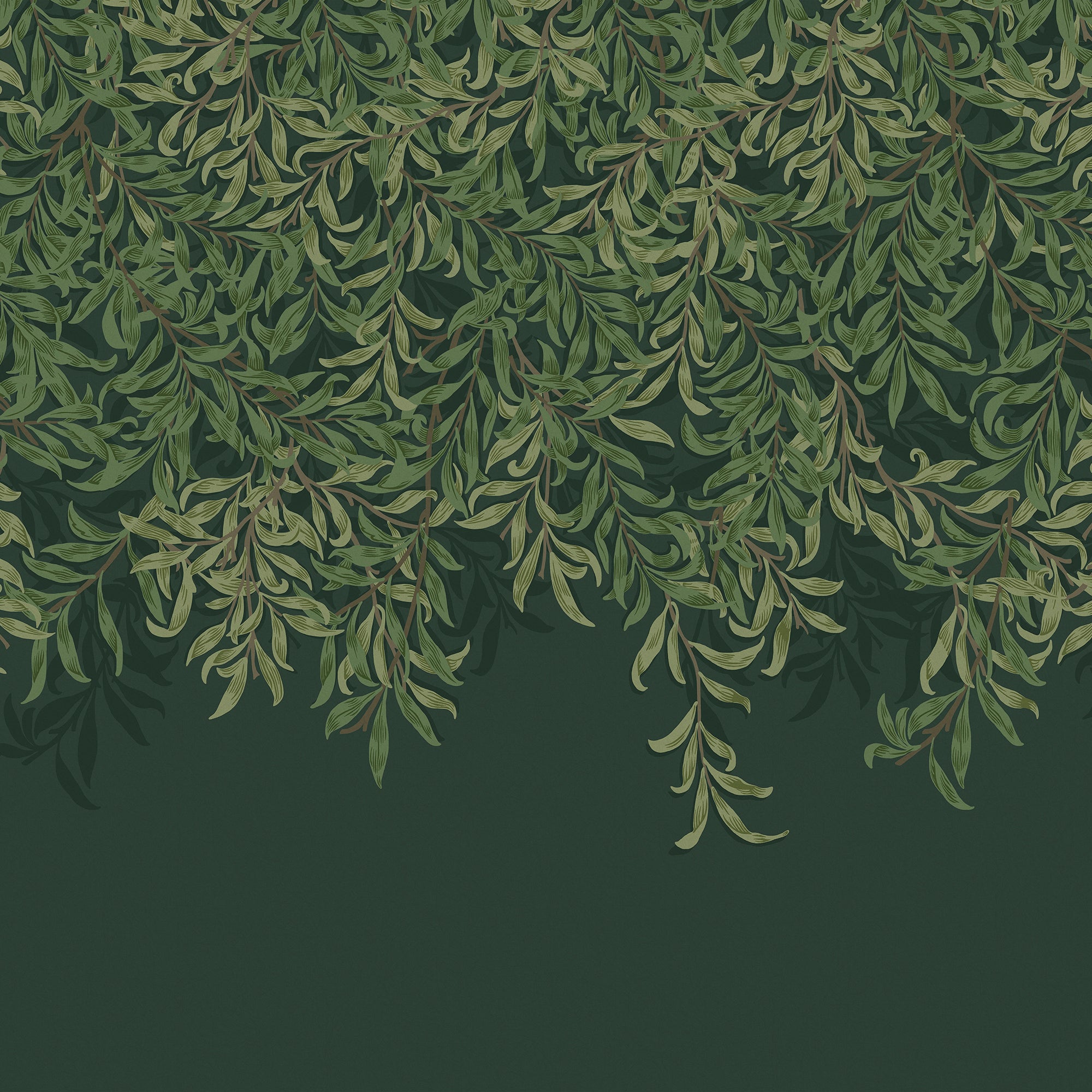 William Morris at Home Fotobehang - Willow Bough Deep Green - 400x250 cm