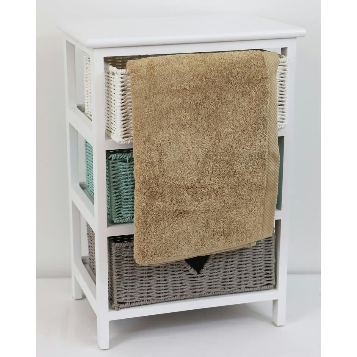 SERVIETTE ESSENTIELLE - Serviette de toilette éponge en coton beige clair 50x100 cm