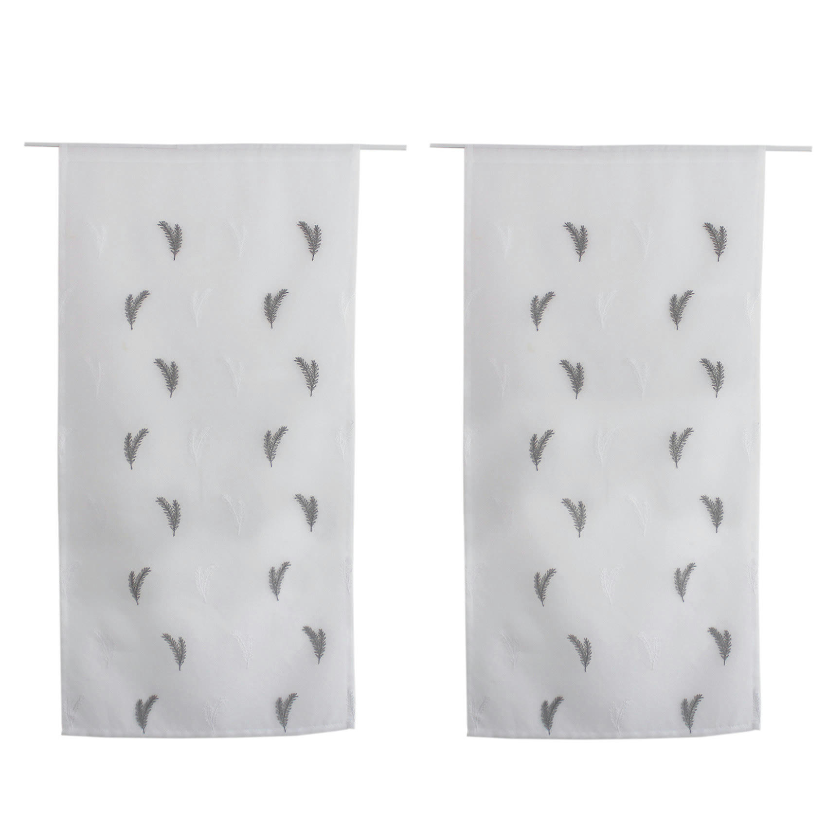 - Paire de vitrages aux broderies bicolores