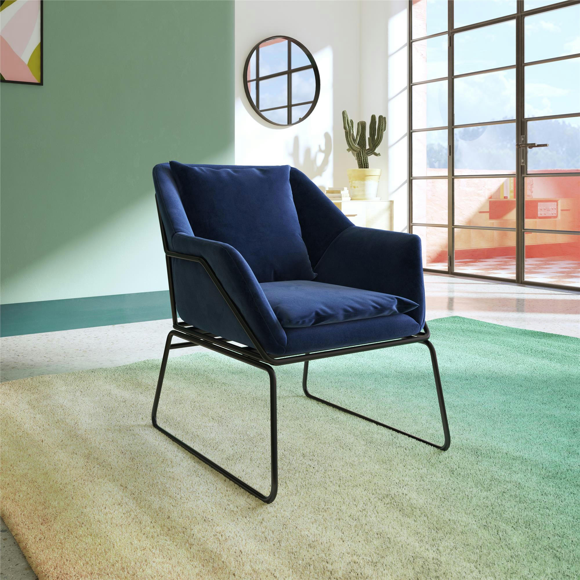 AVERY - Fauteuils en velours bleu
