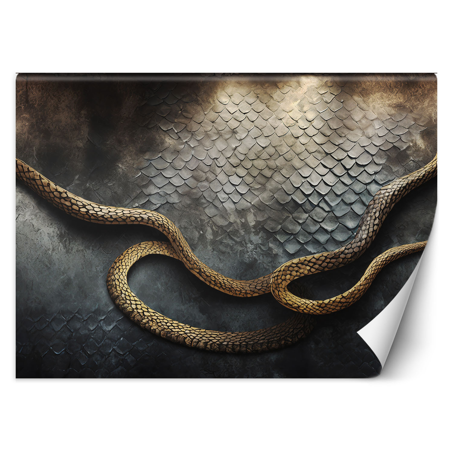 Feeby Fototapeta, Złoty wąż 3D 150x105