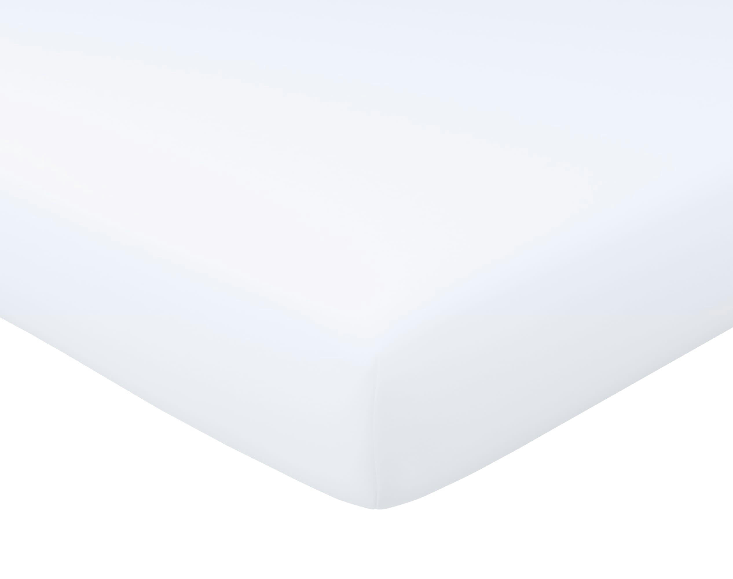 SATIN - Drap-housse 140x190 blanc en satin de coton