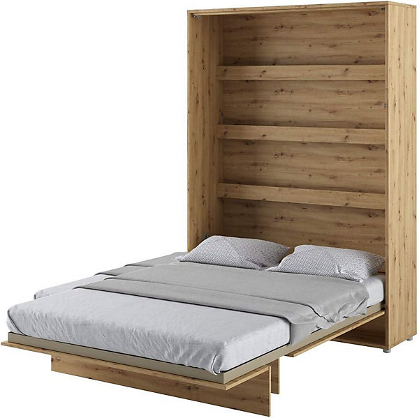 Lenart Armoire Lit escamotable Vertical 140x200 cm Chêne artisan Lit Mural Consus
