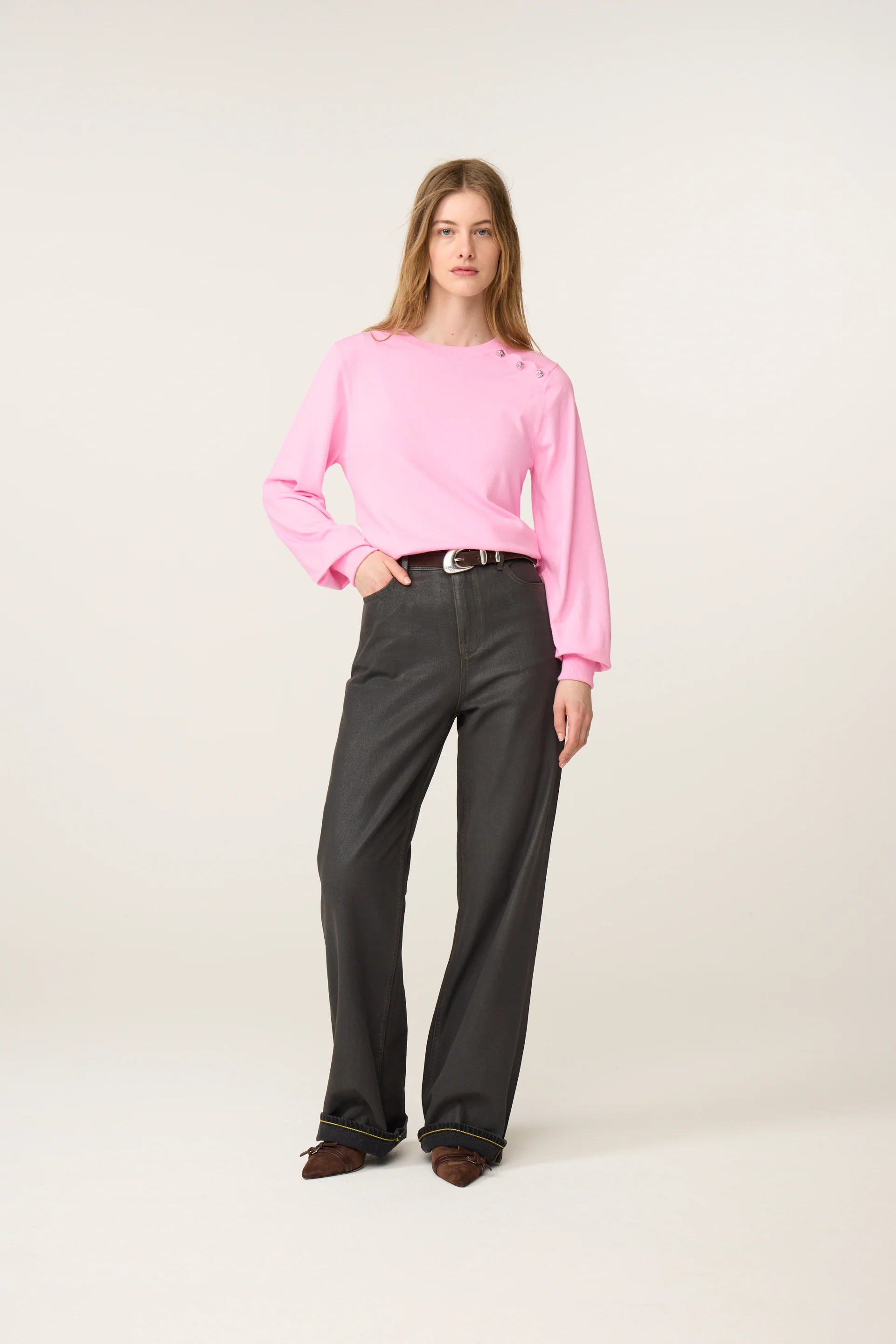 Molly Cuff Pullover | Pink Candy