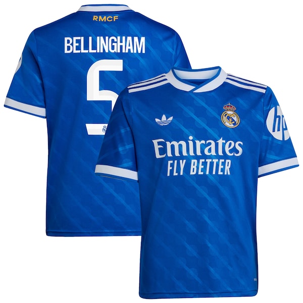 Jude Bellingham Los Merengues adidas Youth 2025/26 Third Replica Player Jersey - Blue