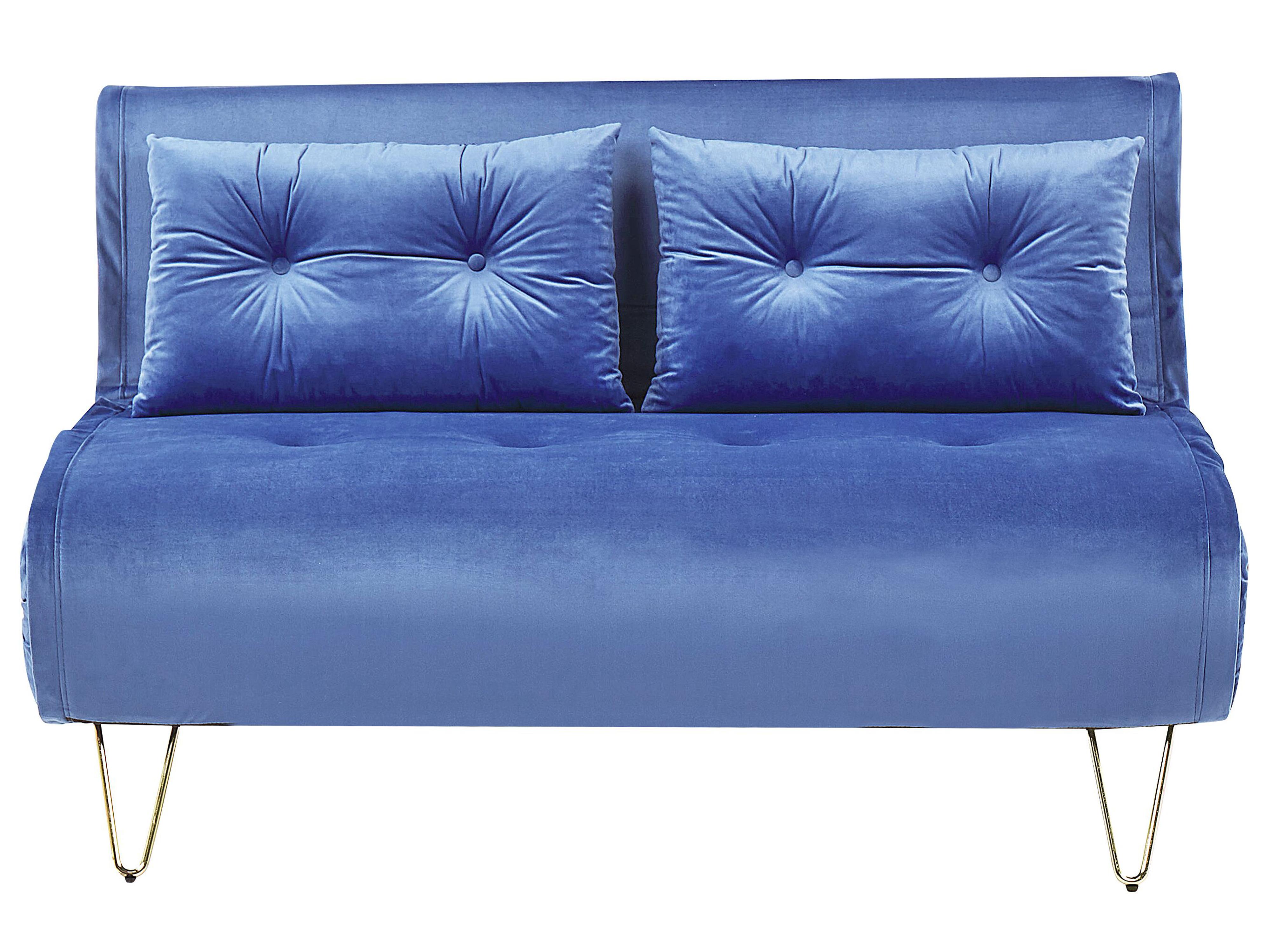 Living Room Set 3 Seater VESTFOLD Velvet Navy Blue