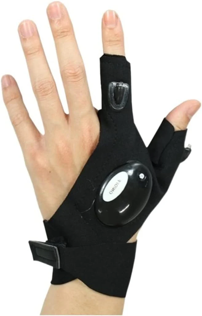Gloves Outdoor Fishing Magic Strap Fingerless Gloves LED Waterproof Cycling Camping Hiking Rescue Tool Outdoor Lighting Gloves