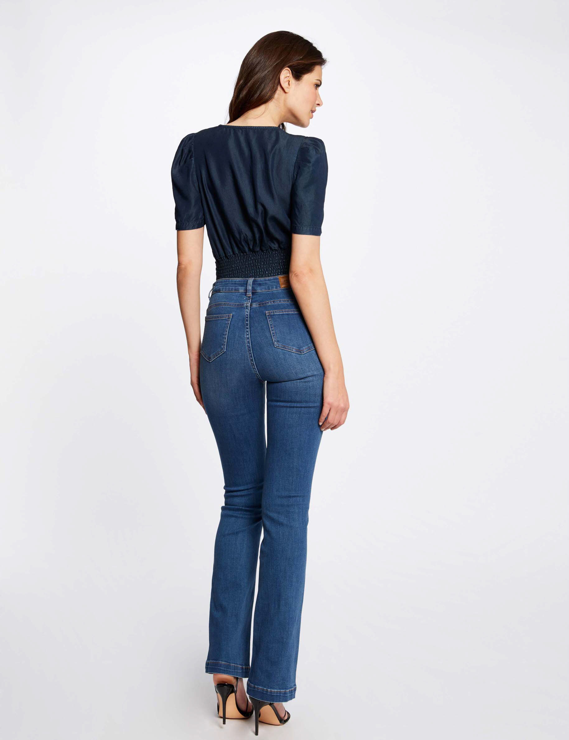 Straight Jeans With Braided Details Stone Denim Women
