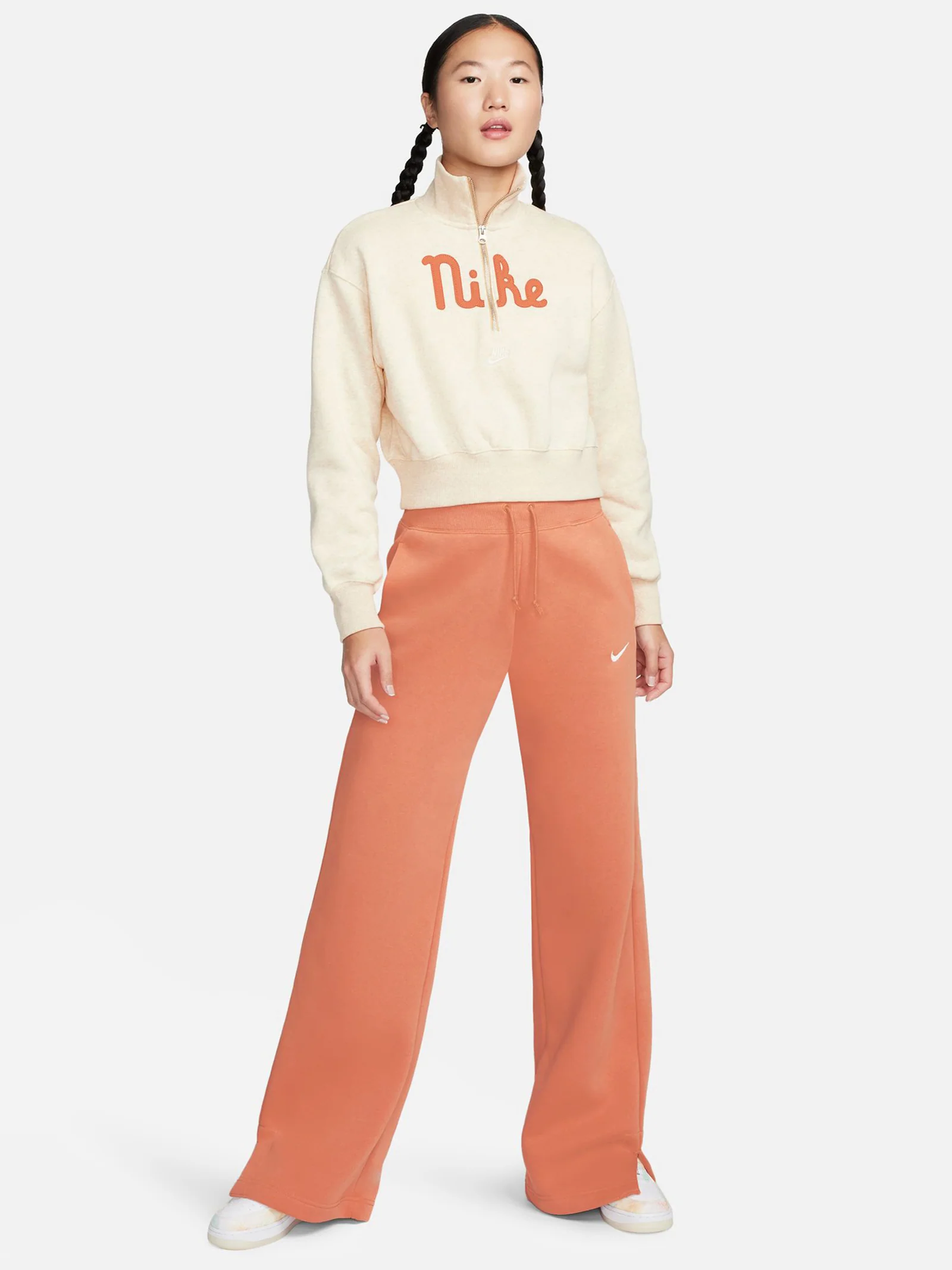 Half Zip Crop Sweatshirt