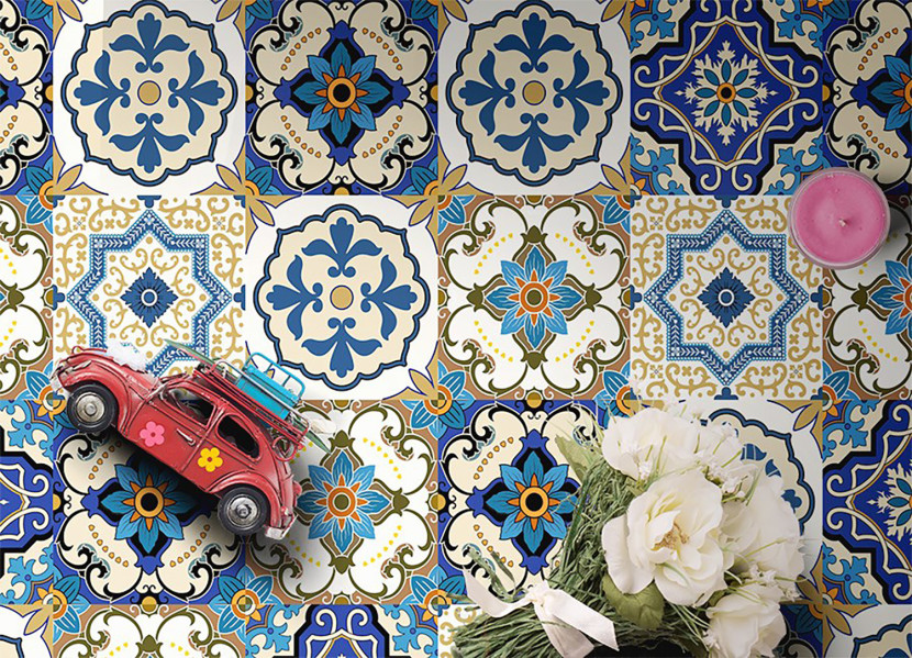 Modny winylowy dywan Portugalskie kafle 60 x 90 cm