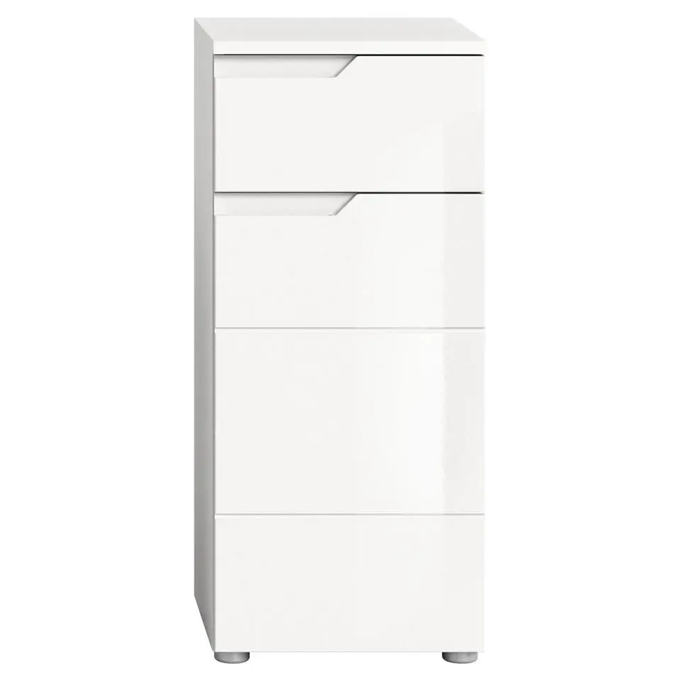 Hioshop Solero badkamerkast 1 deur- 1 lade wit hoogglans- wit