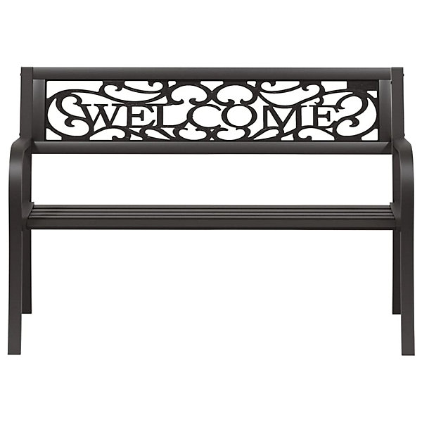 Banc de jardin meuble de patio noir Helloshop26