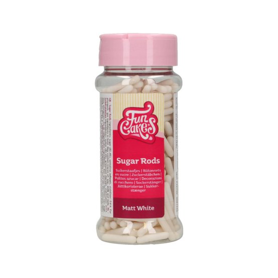 FunCakes White Metallic Rods 70g