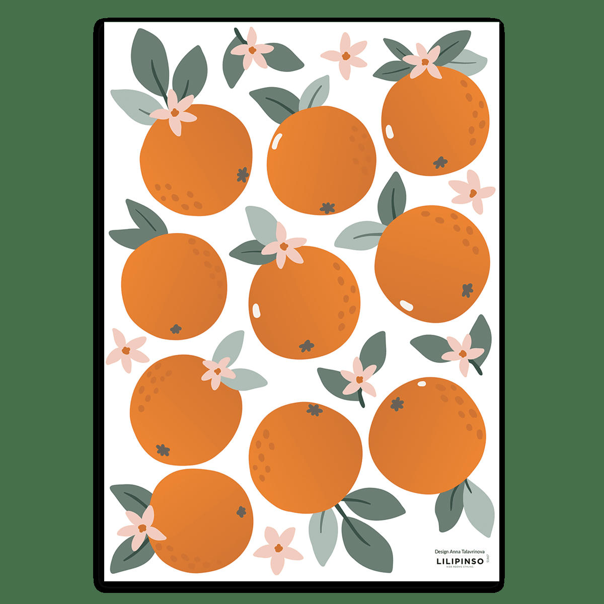 LOUISE - Stickers muraux les oranges en vinyle mat orange