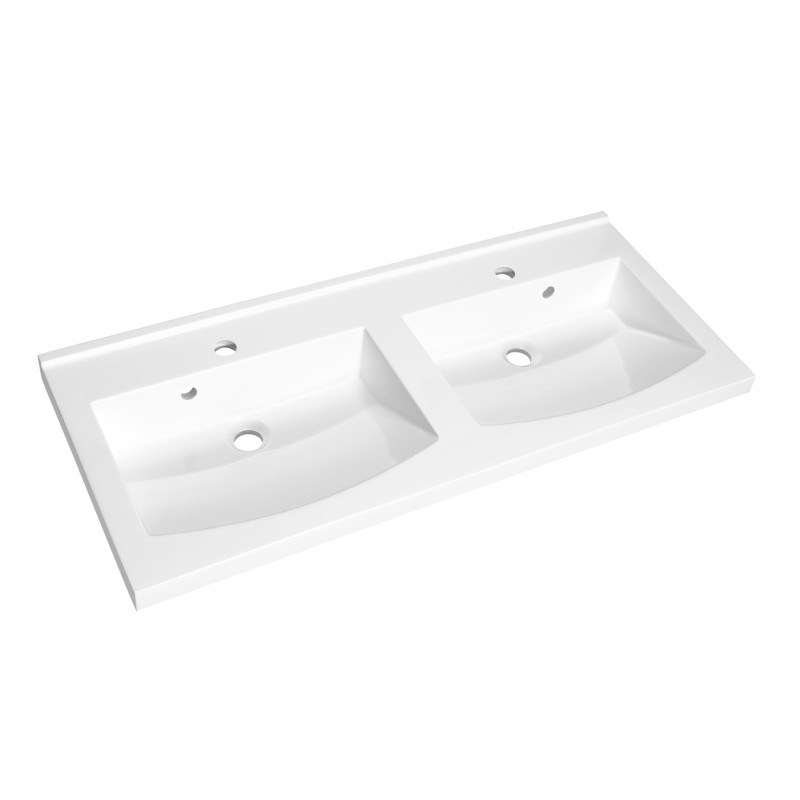 Plan de toilette Flex double vasque blanc 120 cm ALLIBERT