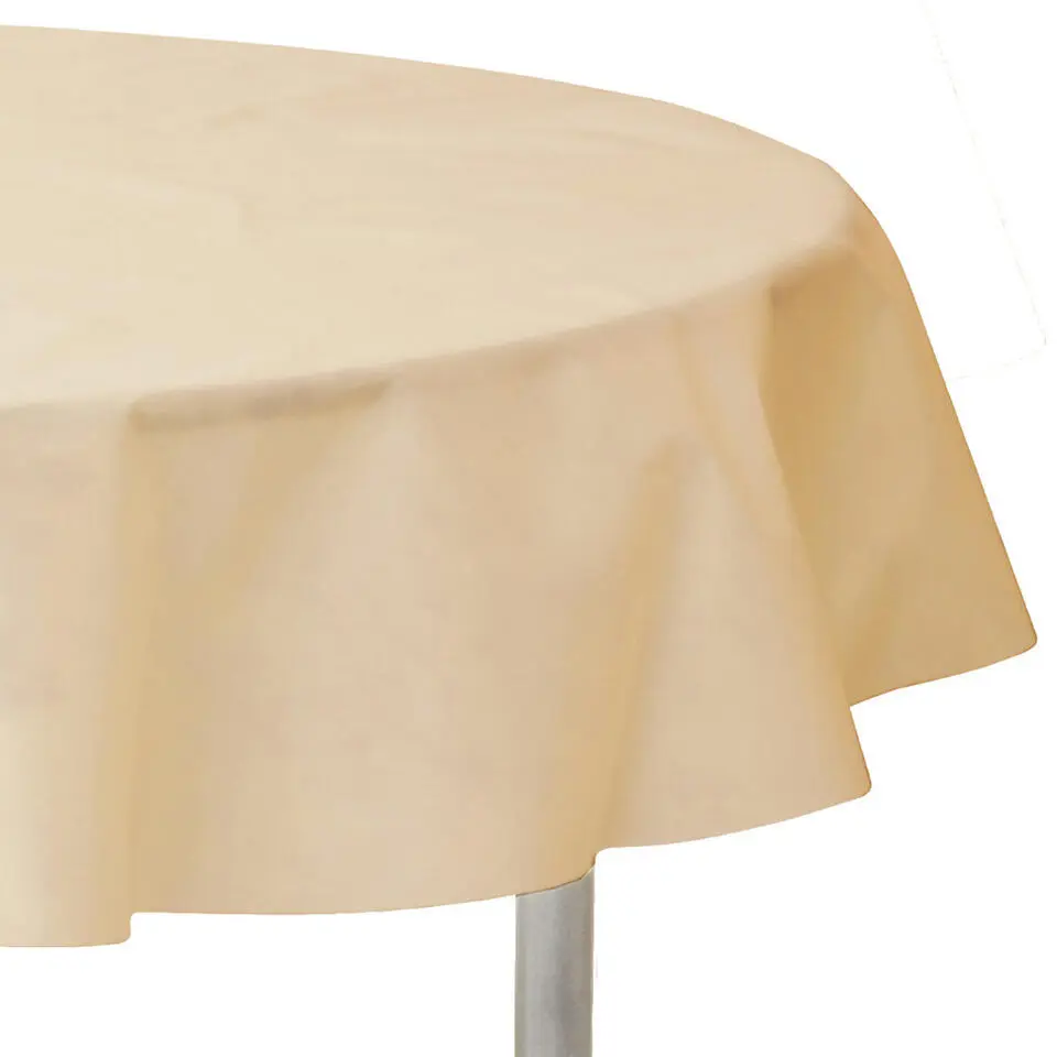 Santex Feest tafelkleed/tafellaken rond - ivoorwit - 240 cm