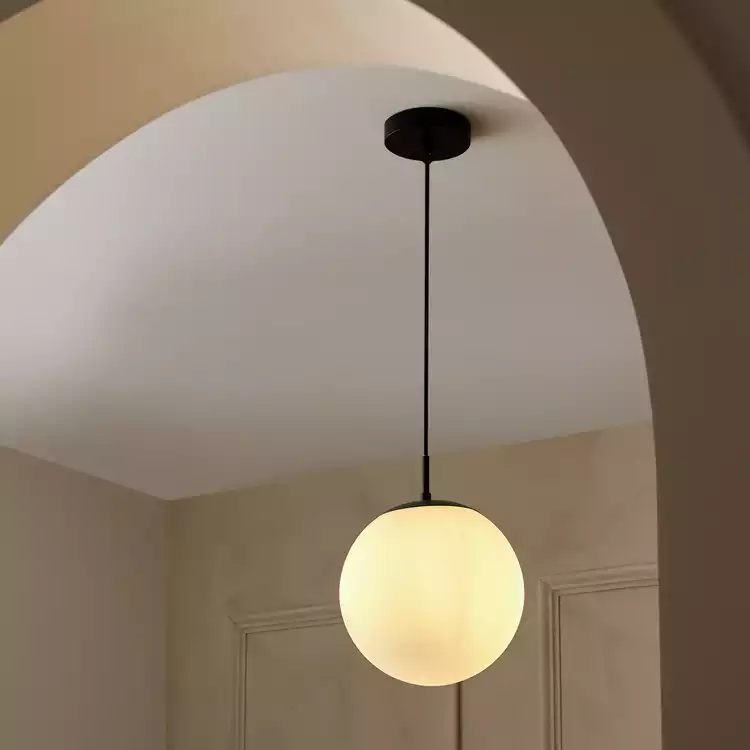 Habitat Boyd Glass Pendant Light - Black