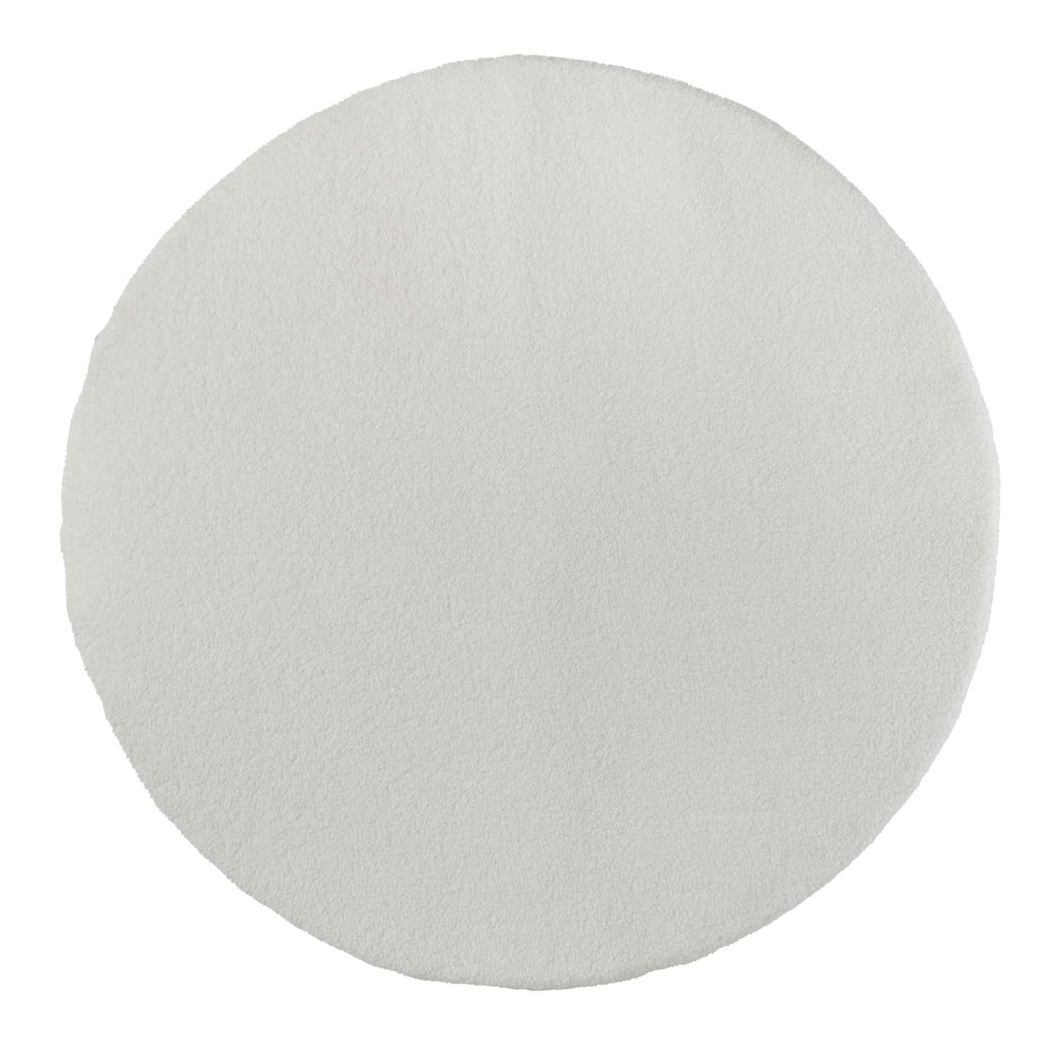 - Tapis d'éveil de bébé rond polyester bouclé blanc cassé 100 cm